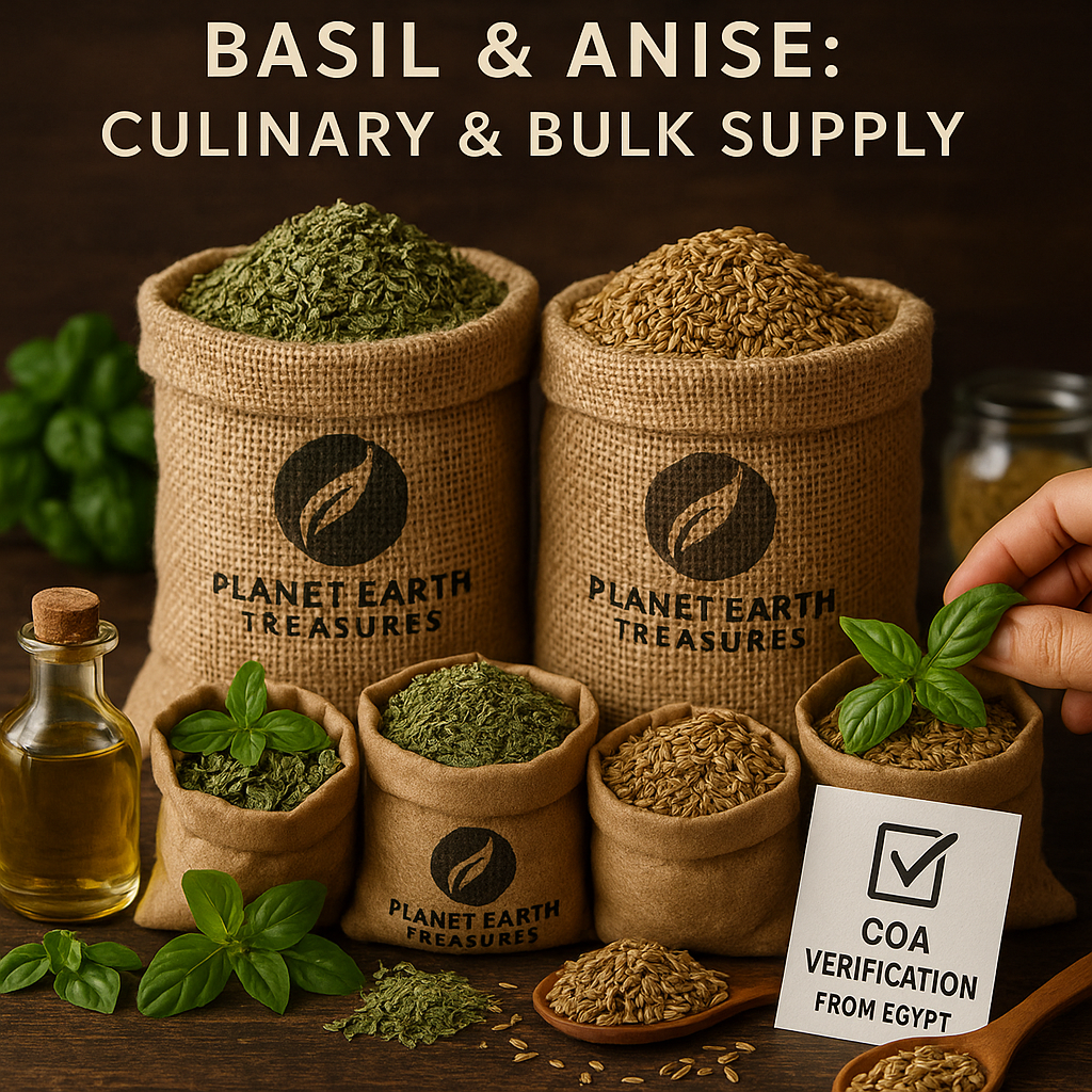 Basil and Anise culinary herbs